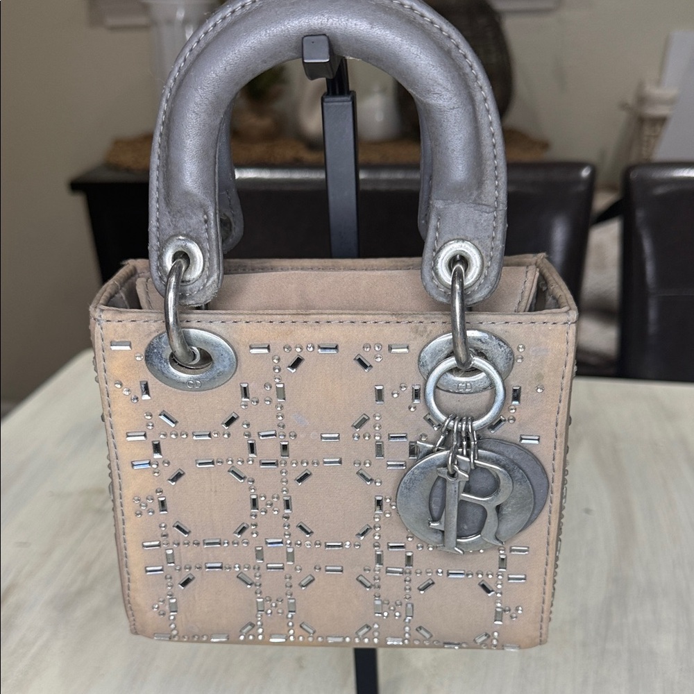 Source Unknown Beige and Gray Mini Bag - image 1